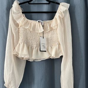 Saks Fifth Ave/En Saison crème blouse - brand new with tags